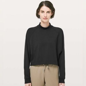 Lululemon Up High Pullover Mock Neck Cropped Black 4